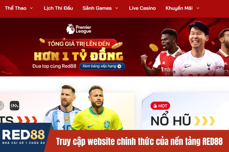 Truy cập website chính thức của nền tảng RED88